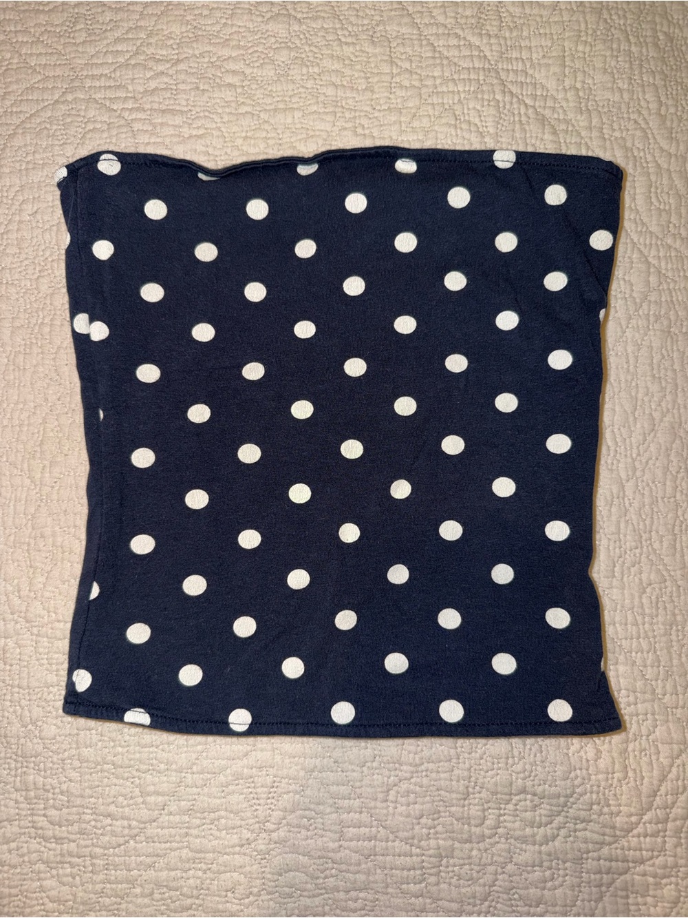 Hollister reversible Navy Blue Polka Dot Strapless Tube Top